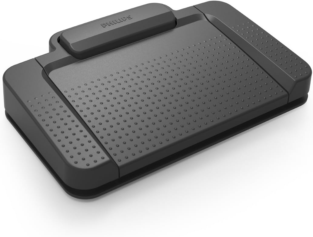 Philips ACC2330 4-Pedal Foot Control for Digital Systems for Professional Dictation with Toe Touch Control
