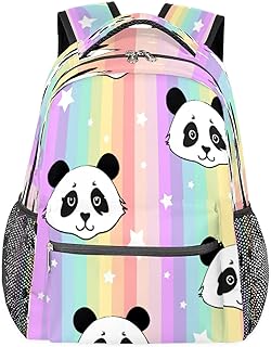 Mochilas para adolescentes meninas meninos arco-íris panda estrela mochila de viagem para mulheres homens bolsas de livros mochilas universitárias para escola, trabalho laptop mochilas resistentes à água mochila para caminhadas, Multicor, Medium