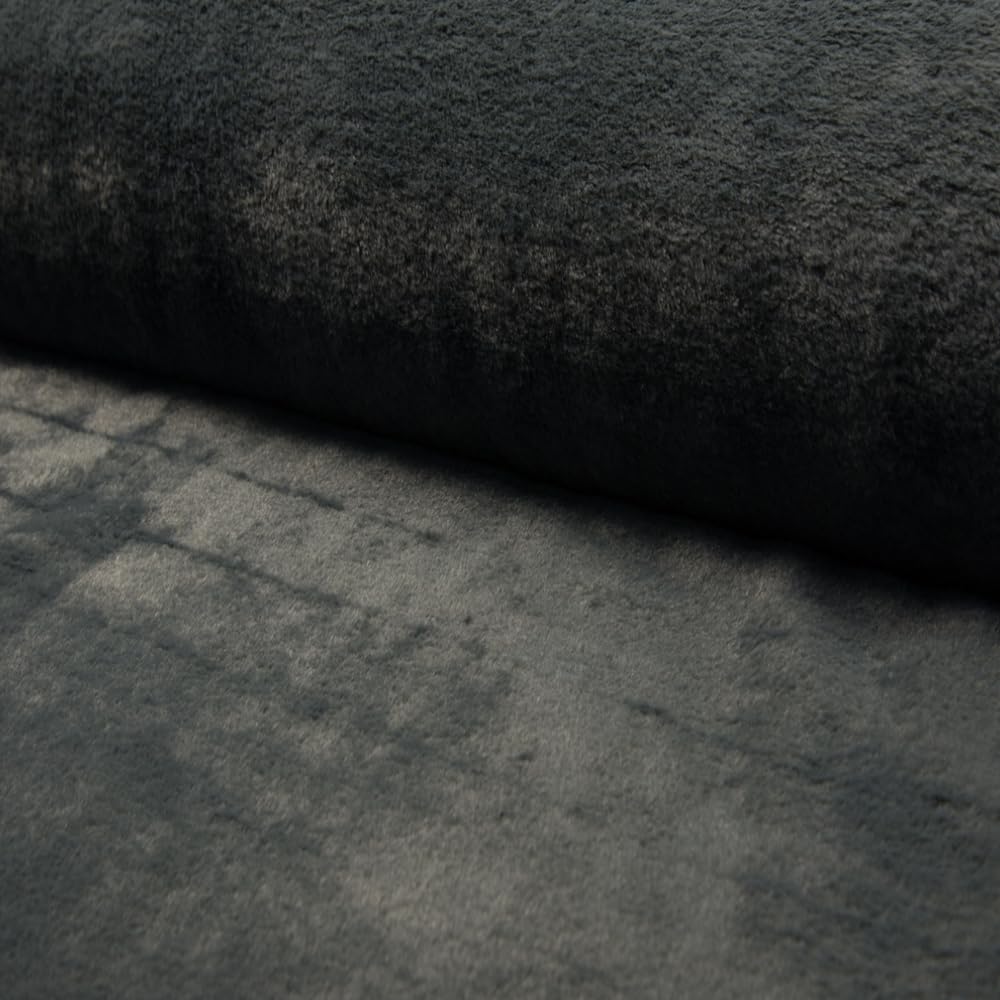 Fabrics-City gris tissu fausse fourrure de lapin premium, peluche douce et molle, idéal pour costumes, accessoires décoration, vente au mètre à partir 2m, 4579
