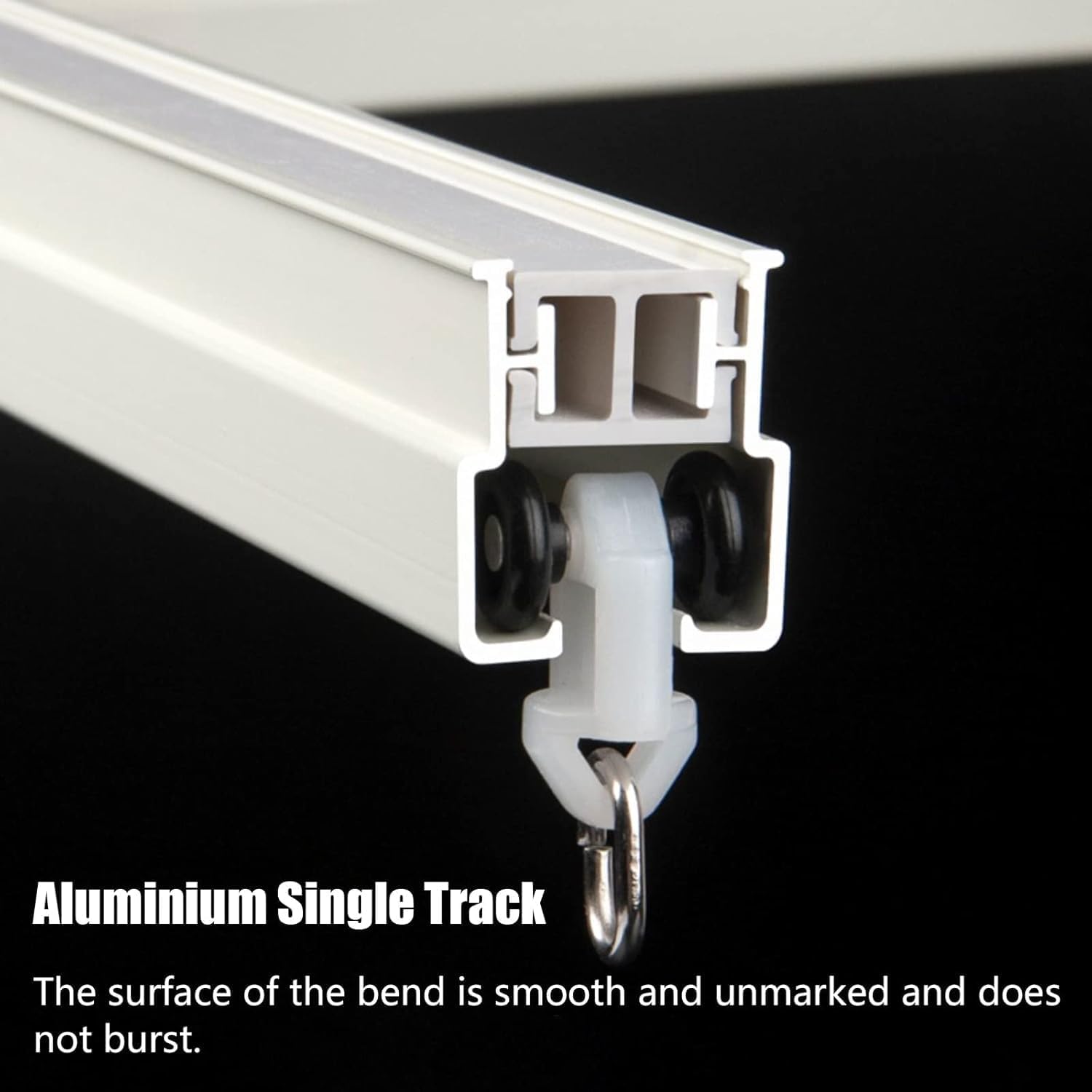 Heavy Duty Bendable Ceiling Curtain Track - 46ft Flexible White Rail System for RV, Hospital Shower Room, Bunk Bed Privacy Divider - Wall & Ceiling Mount Design
