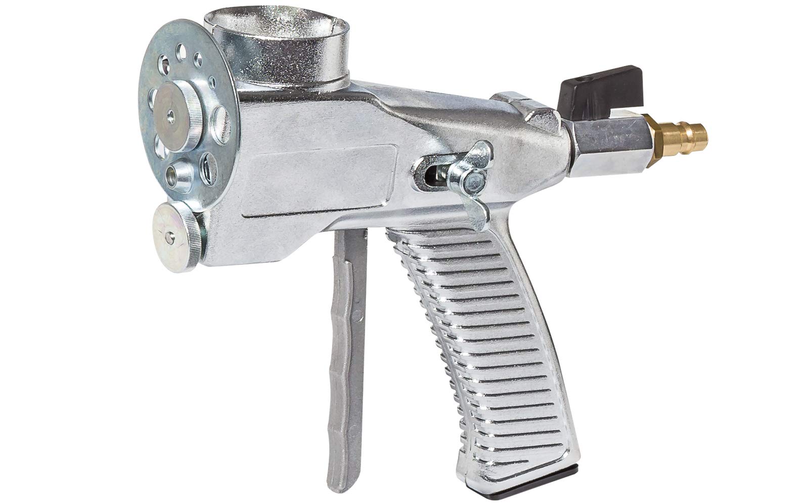 Colorus Trichterpistole 6 Liter | Putzpistole mit 9-Loch Düsenscheibe, Bohrungen von 4-13 mm | Spritzpistole mit Mengenregulierung | Trichterspritzpistole mit Anschlussstück und Luftbahn