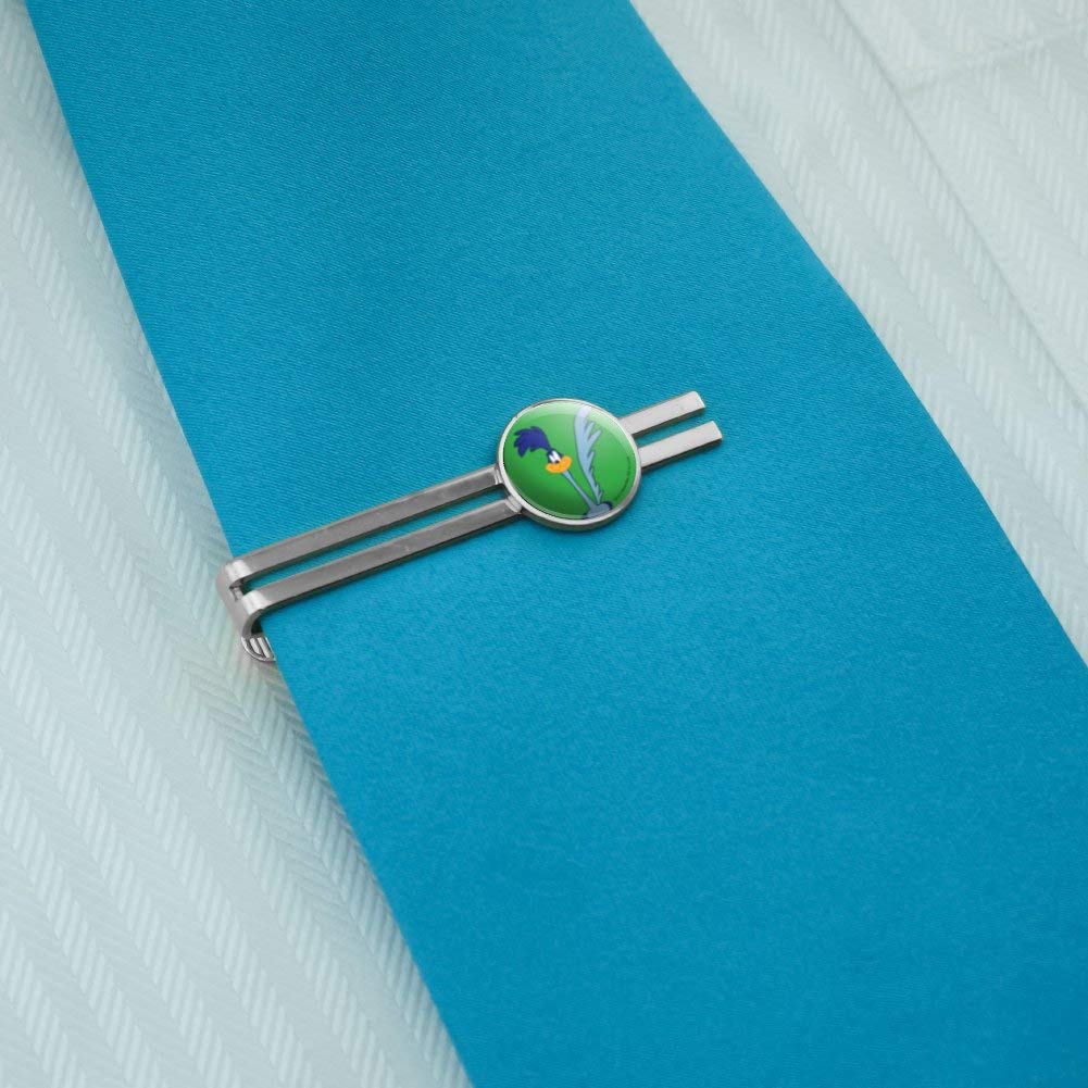 GRAPHICS & MORE Looney Tunes Road Runner Round Tie Bar Clip Clasp Tack Silver Color Plated