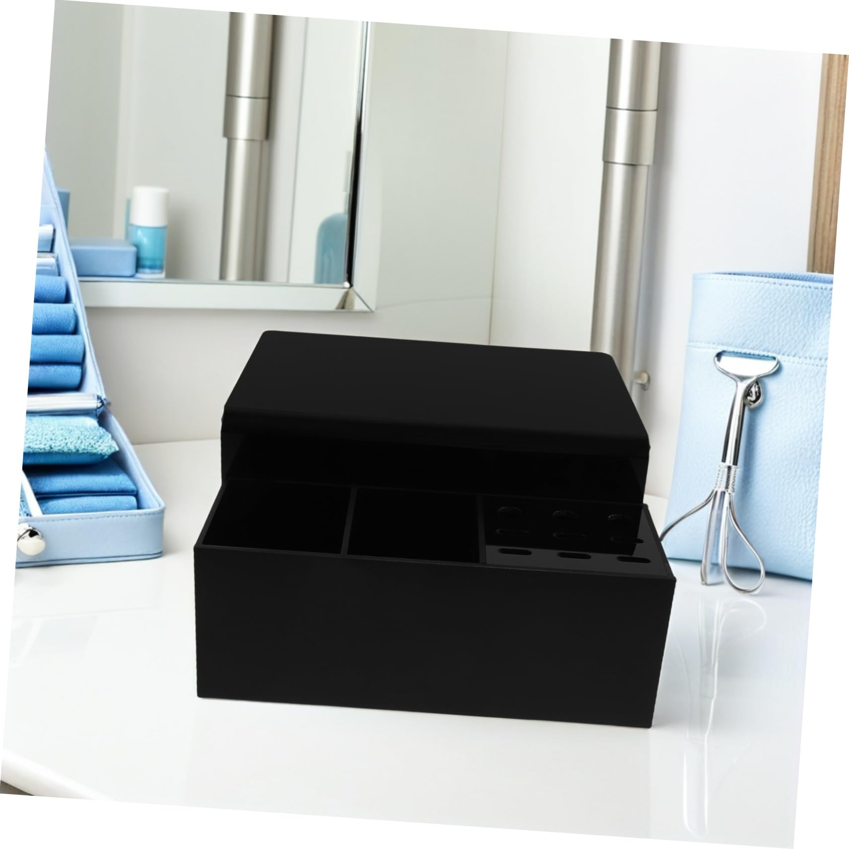 Hemobllo Organizador Desmontable para Pestañas con Almohadilla Ergonómica y Soporte Estable Cojín de Cuello Negro para Técnicos de Extensiones Salones Fácil de y Limpiar