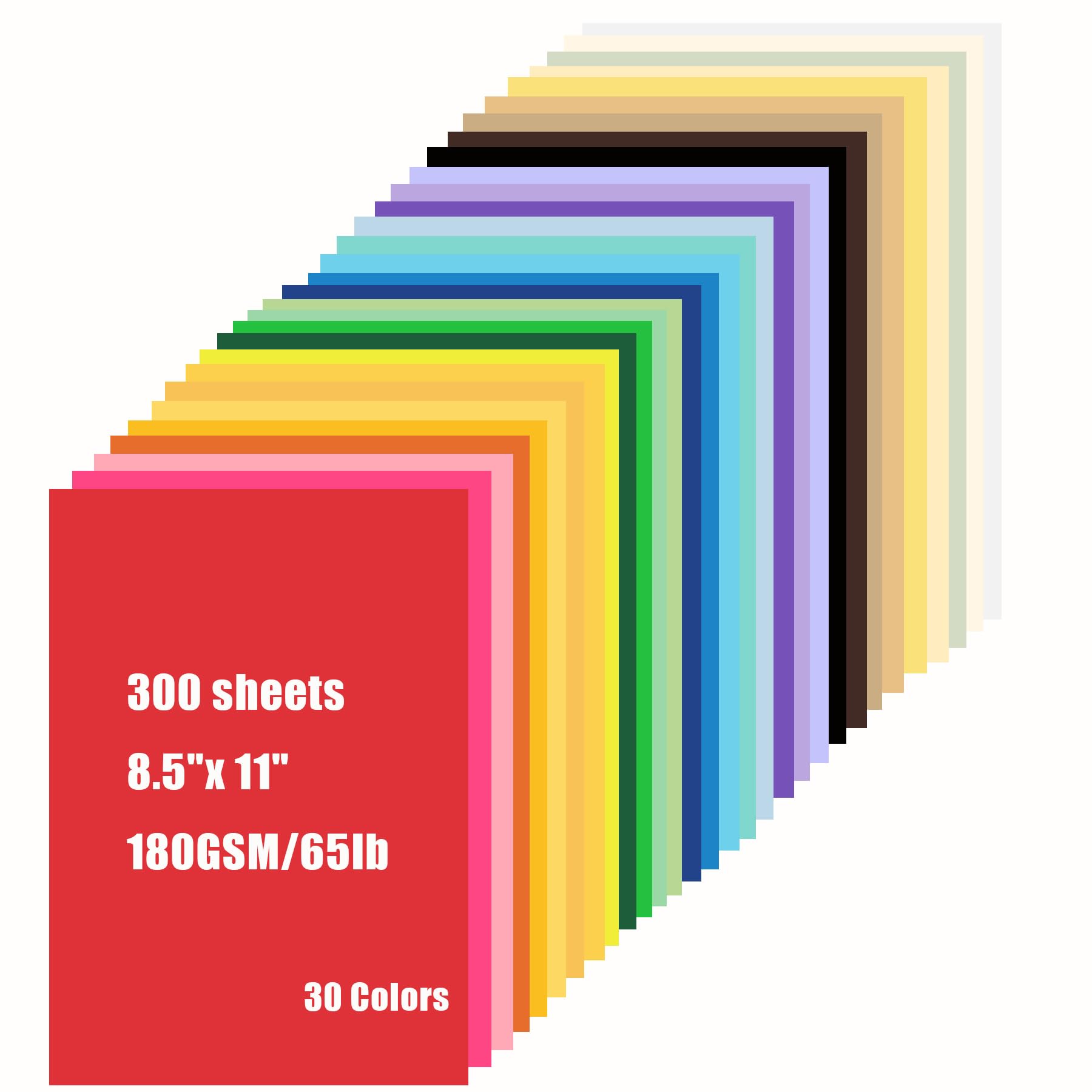 50% Off 300 Sheets Colored Cardstock for Crafts