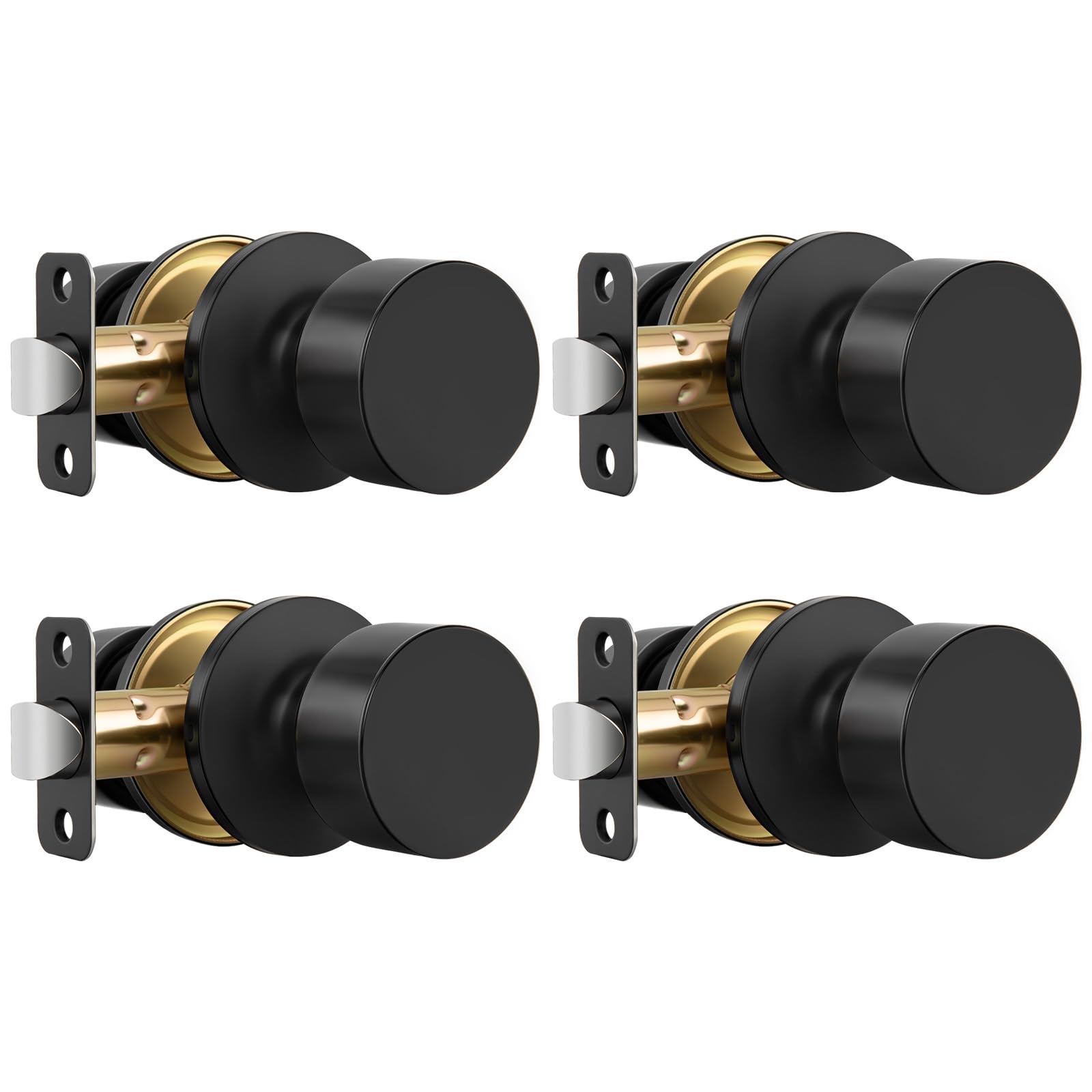 Haidms Matte Black Closet Door Knobs - 6 Pack -9