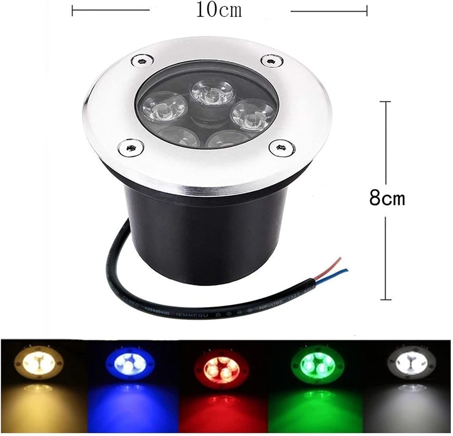 LED COB Underground Light 5W Well Lights Path Light Yard Garden Landscape In-ground Lights Outdoor Decorative Spotlight, IP67 Waterproof (Natural Light 5W)