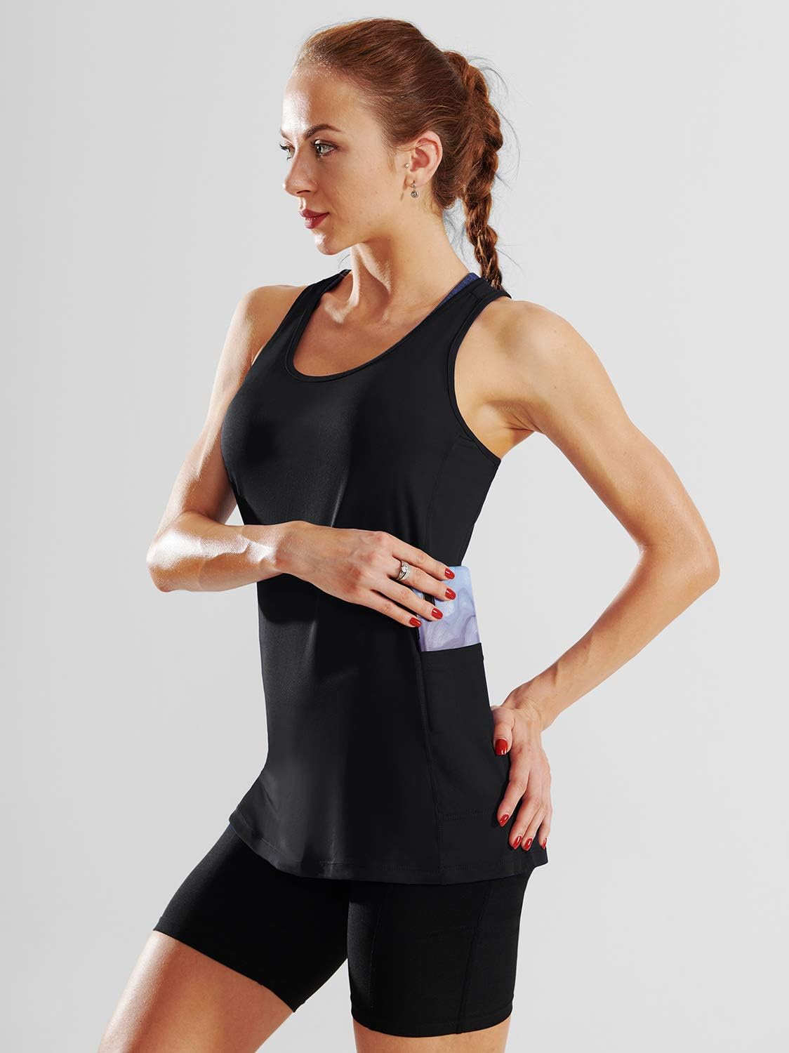 CADMUS Women 3 Pack Dry Fit Workout Tank Top for Yoga Running Shirts Small 3 Pack: Black, Black, Black