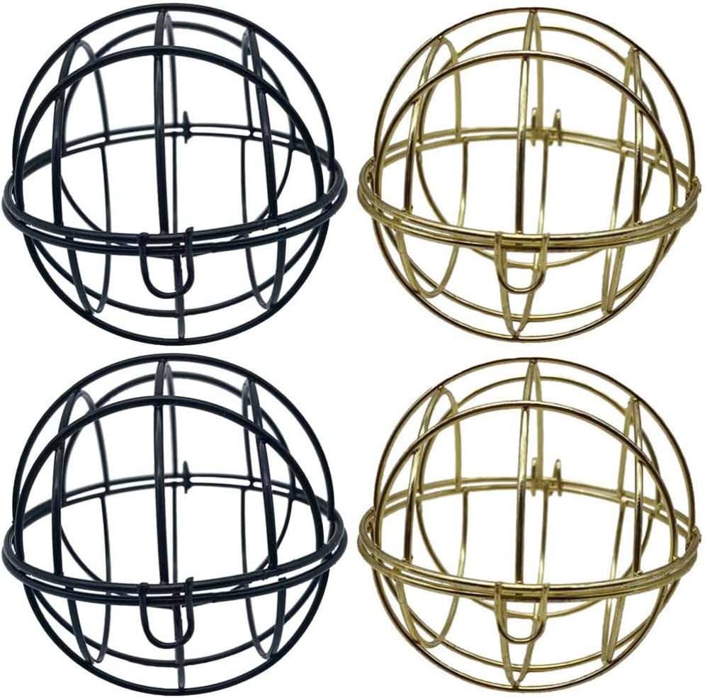 Ipetboom 4Pcs Suet Basket Suet Ball Bird Feed Parrot Food Bowl Bird Food Container Cage Accessories for Woodkeeper Parrot Love Black Gold