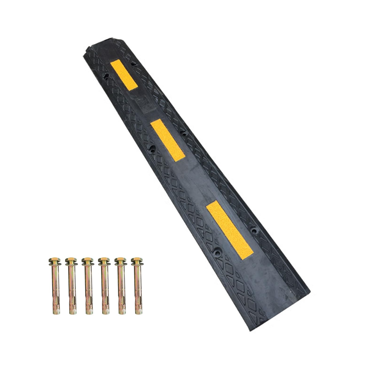 Reductor de Velocidad de Goma, Pasacables Suelo Modular, Canaleta Cables Suelo de Doble Canal para Carretera(2Channel-1Pack)
