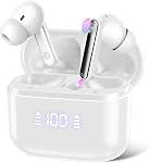Ecouteurs sans fil, 2026 Bluetooth 5.3 Casques sans fil avec HiFi Stéréo et ENC Le bruit annule Mic, 48H dans les écouteurs d'oreille LED Affichage numérique, IPX7 Bouds d'oreilles, Contrôle de toucher, Android iOS, Rose