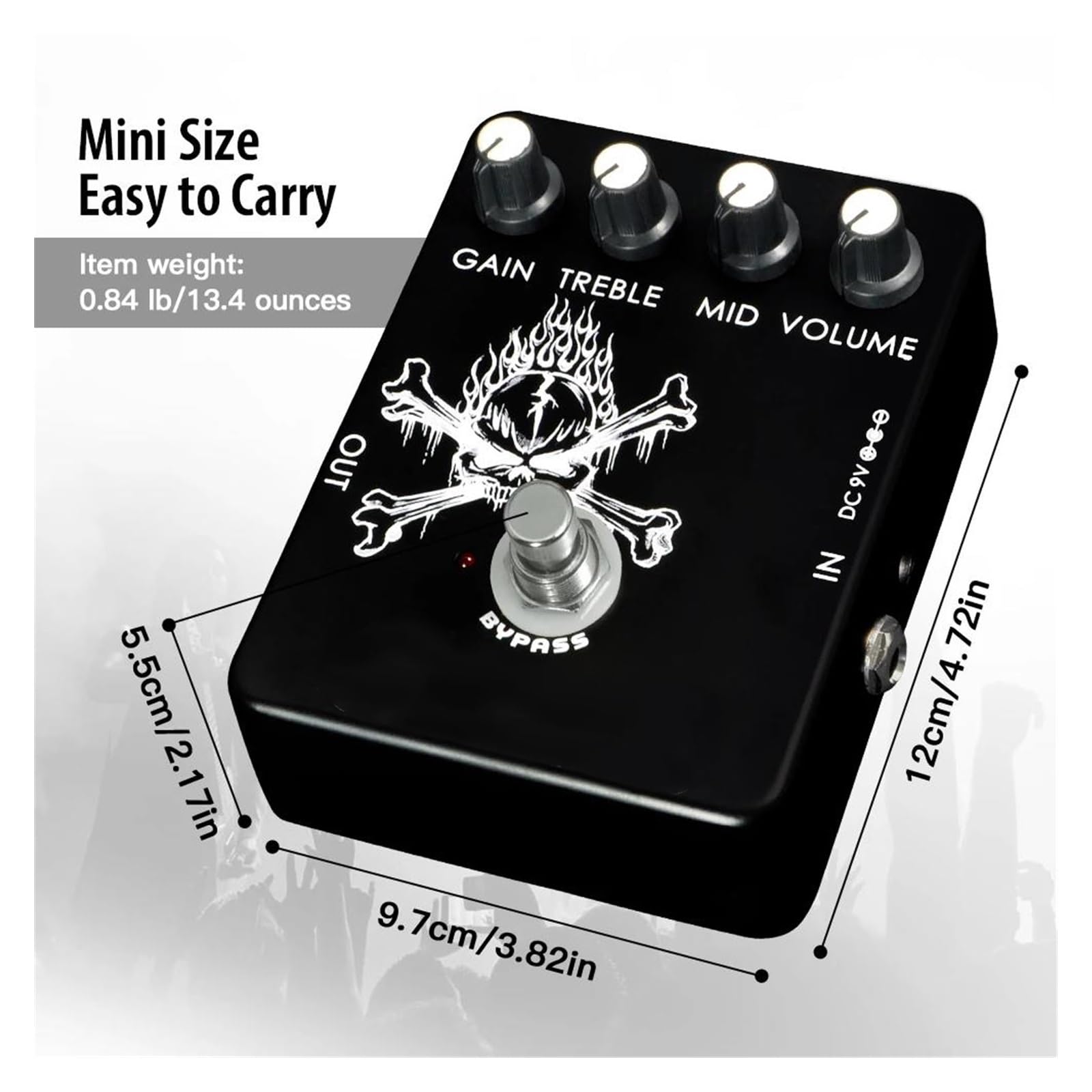 Effecteur De Guitare À Distorsion À Gain Élevé Égaliseur Double Bande Adapté Au Style Rock/métal(2)