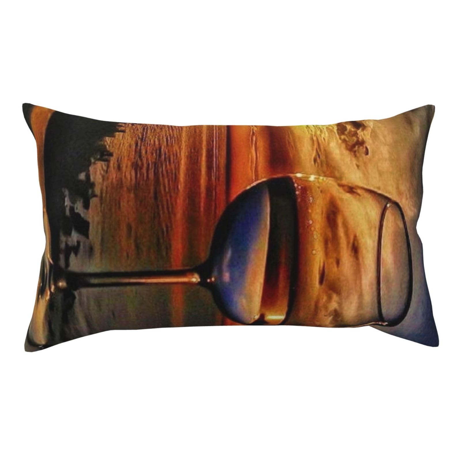 YFSGDLBN Sunset Wine Glass printed Pillow Case 20x36in decorative pillowcase Cushion Cover