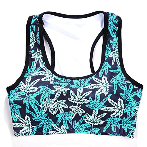 Image of Sister Amy Women's Aerobics Gym Dance Yoga Vest Printed Sports Bra Top Vest