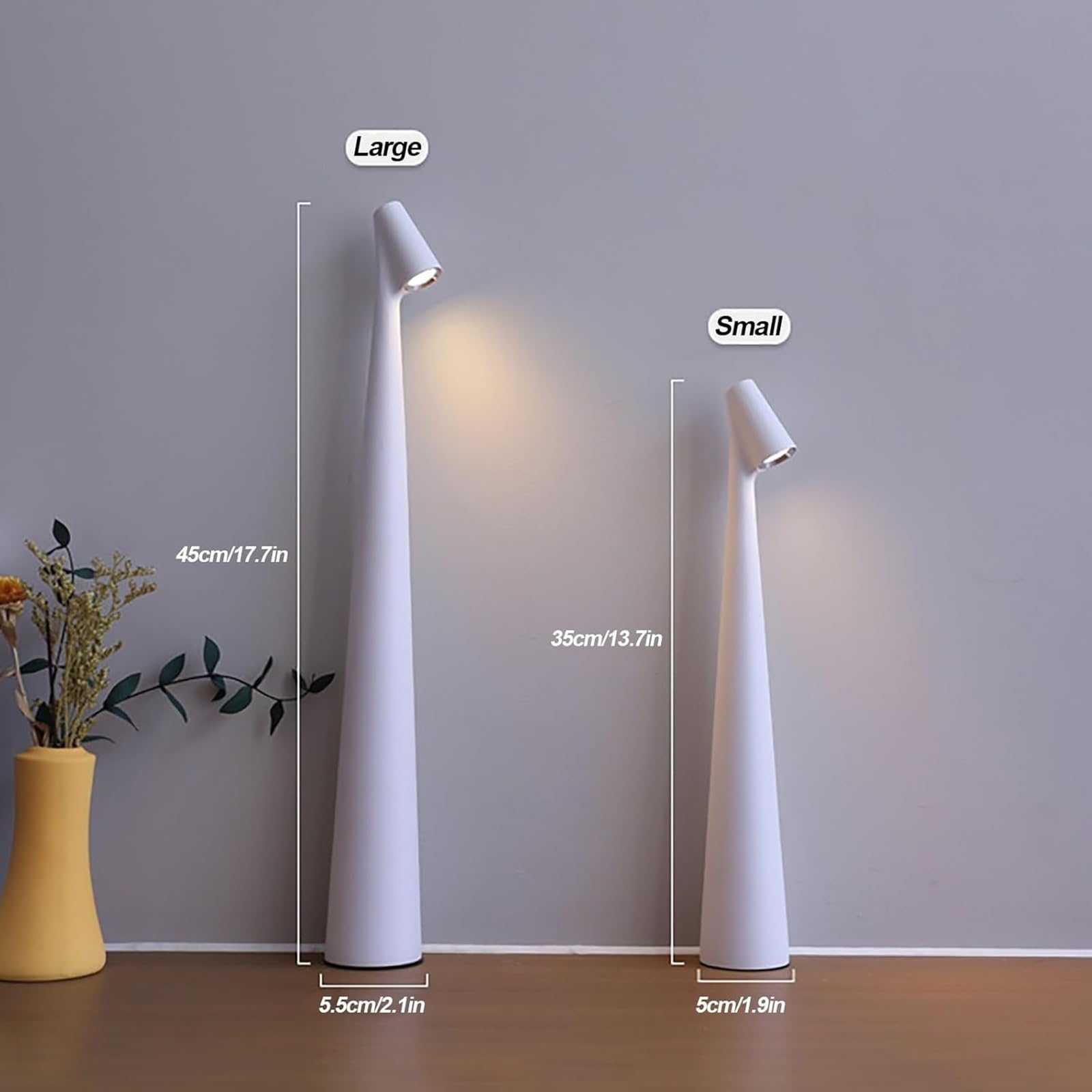 Lampada Da Scrivania A Led Portatile Ricaricabile Tramite Usb Con 3 Livelli Di Luminosità Regolabili Controllo Touch Luci D'Atmosfera Per Svegliarsi(White,45x5.5cm)