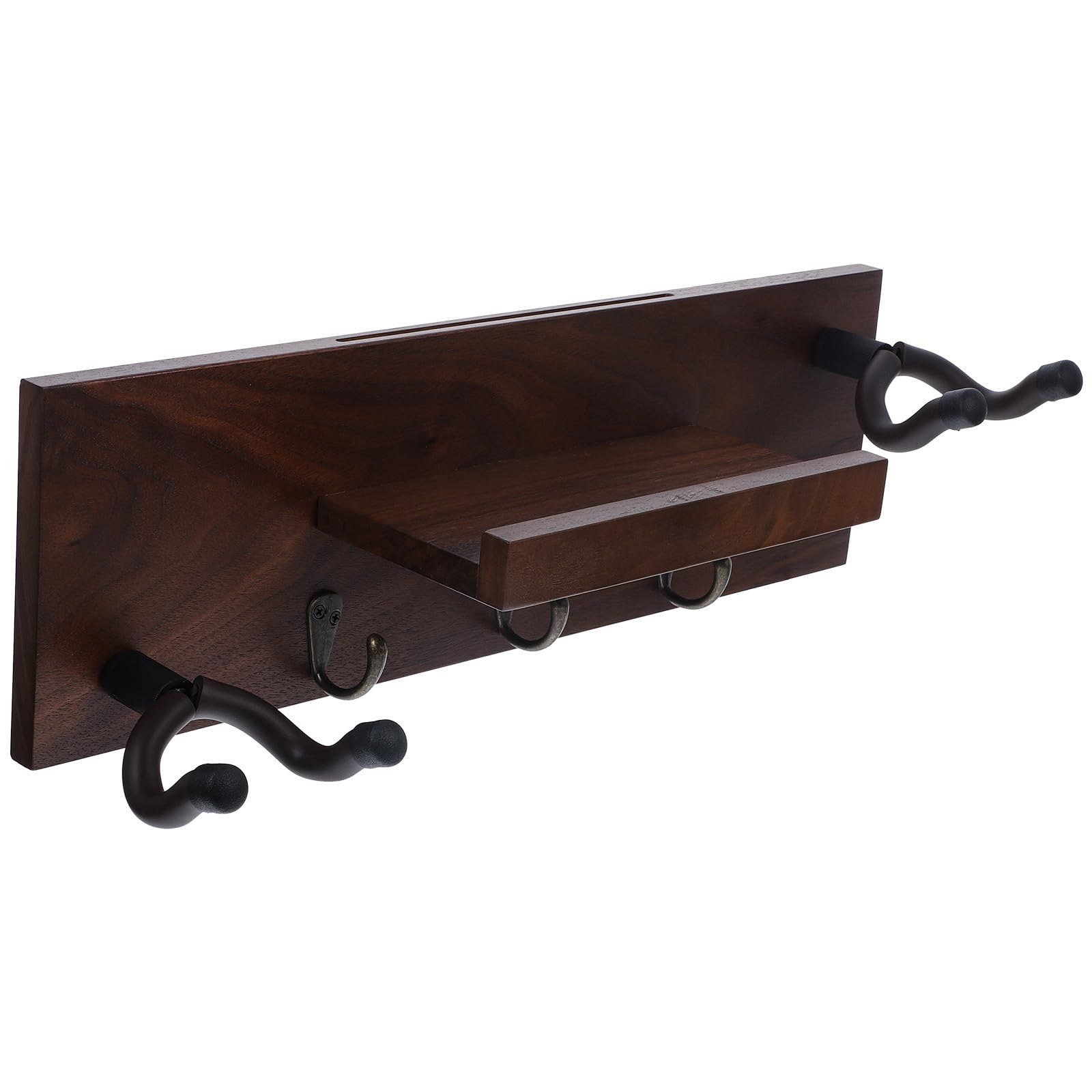ifundom Supporto per Chitarra da Muro 4 in 1 Gancio per Chitarra Legno e Metallo per 2 Chitarre e Ukulele