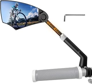 Arkham Bike Mirror for Handlebar Blue Bicycle Mirror HD Thickened Auto-Grade Glass for Handlebar Rearview Mirror Multi-Angle Adjustable, E-Bike Universal Left