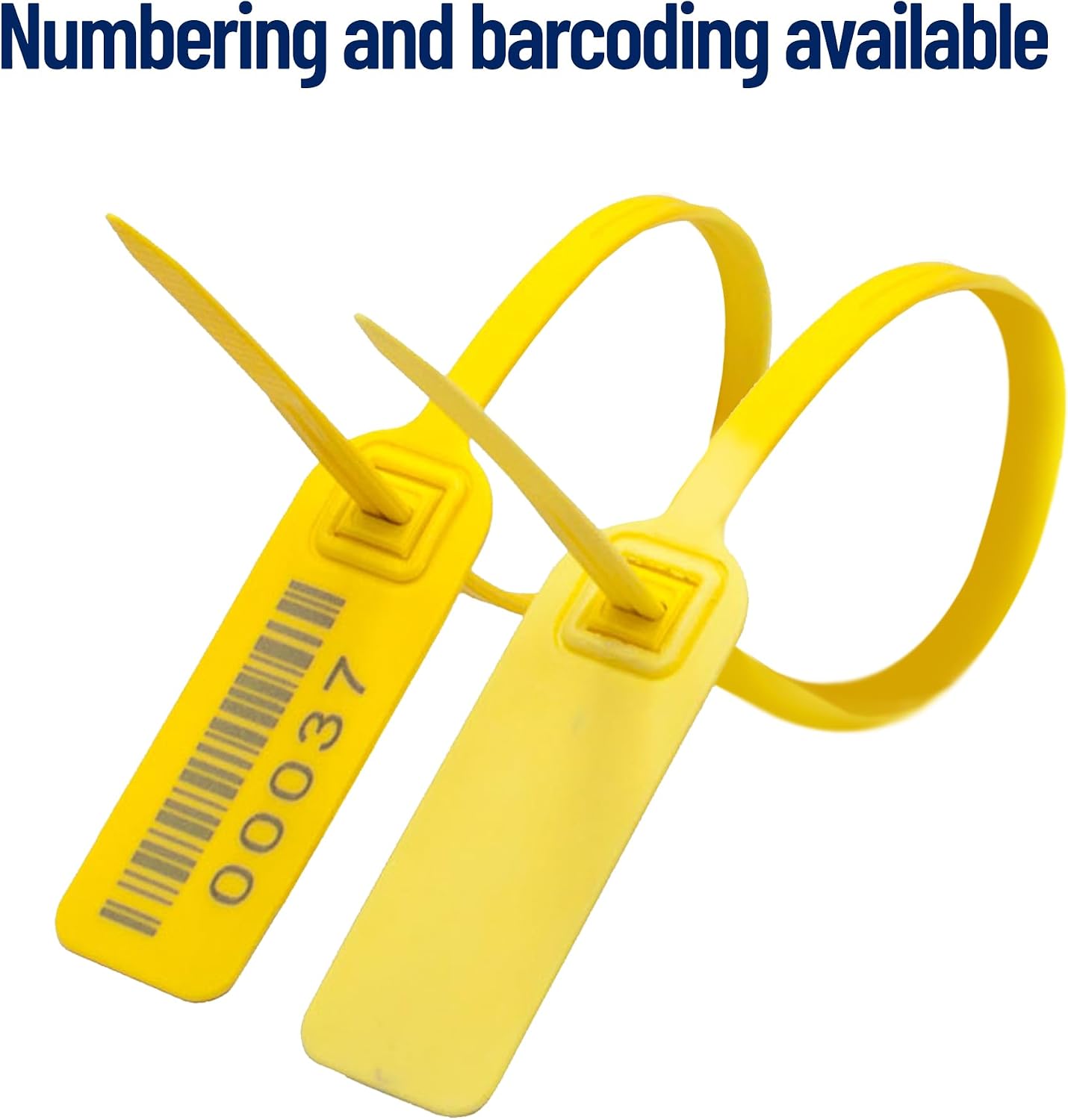 32cm Pull Tight Security Seals, 100 Pack – Tamper Evident Plastic Strap with Stainless Steel Lock, Numbered & Barcoded for Courier Bags, Trucks & Containers