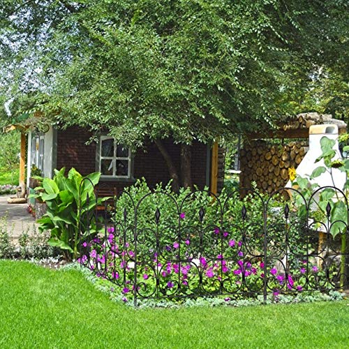 Amagabeli Garden & Home Decorative Garden Fence Outdoor Coated Metal Rustproof 32In X 10Ft Landscape Wrought Iron Wire Border Folding Patio Fences Flower Bed Fencing Barrier Panels Black 5 Panel #TOP7