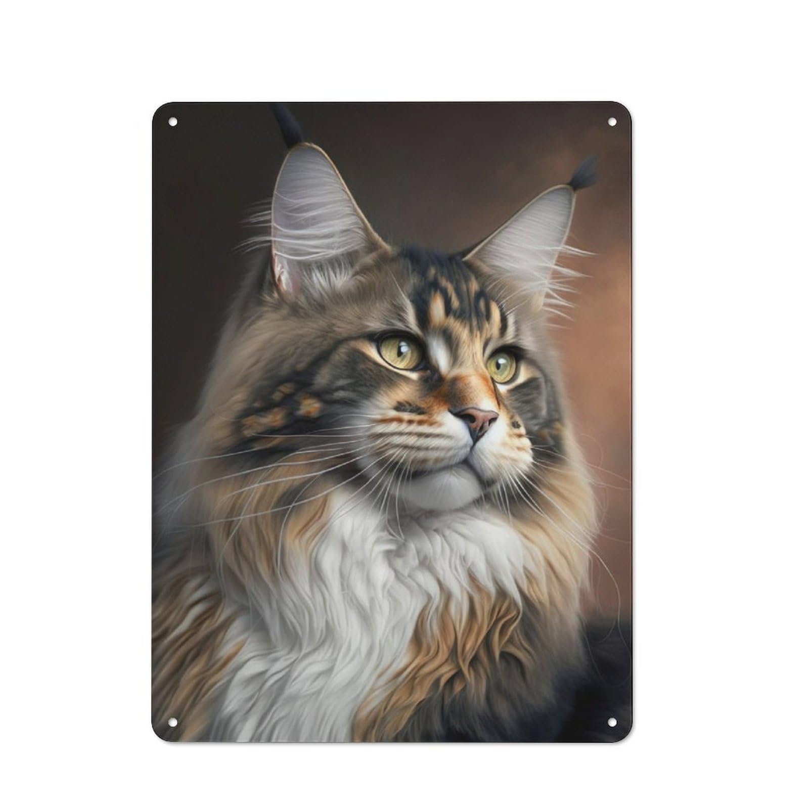 Junmoney Maine Coon Portrait 40X30cm Vintage Metal Plaque With For Garage Or Workshop, A Christmas Gift For People Styling Garage And Workshop