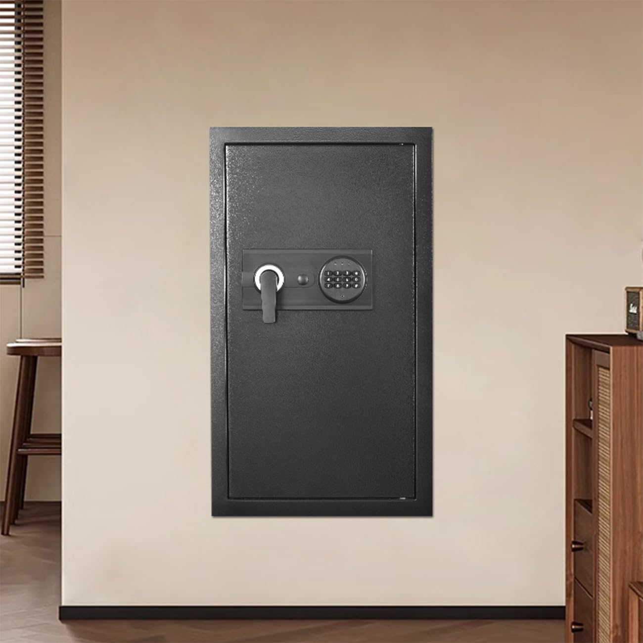 Cassaforte da parete alta 80 cm, cassaforte nascosta nel muro con divisorio staccabile, resistente cassaforte da parete con serratura a combinazione per soldi, passaporti, gioielli, documenti (80 cm