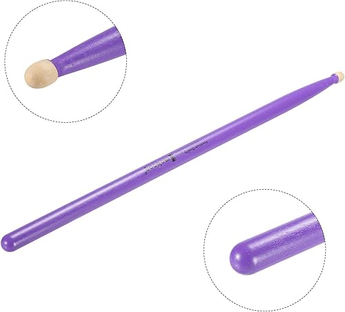 Miniatura 4 de PATIKIL Bastón de tambor antideslizante de madera de arce 5A, morado, 1 par para percusión de instrumentos musicales