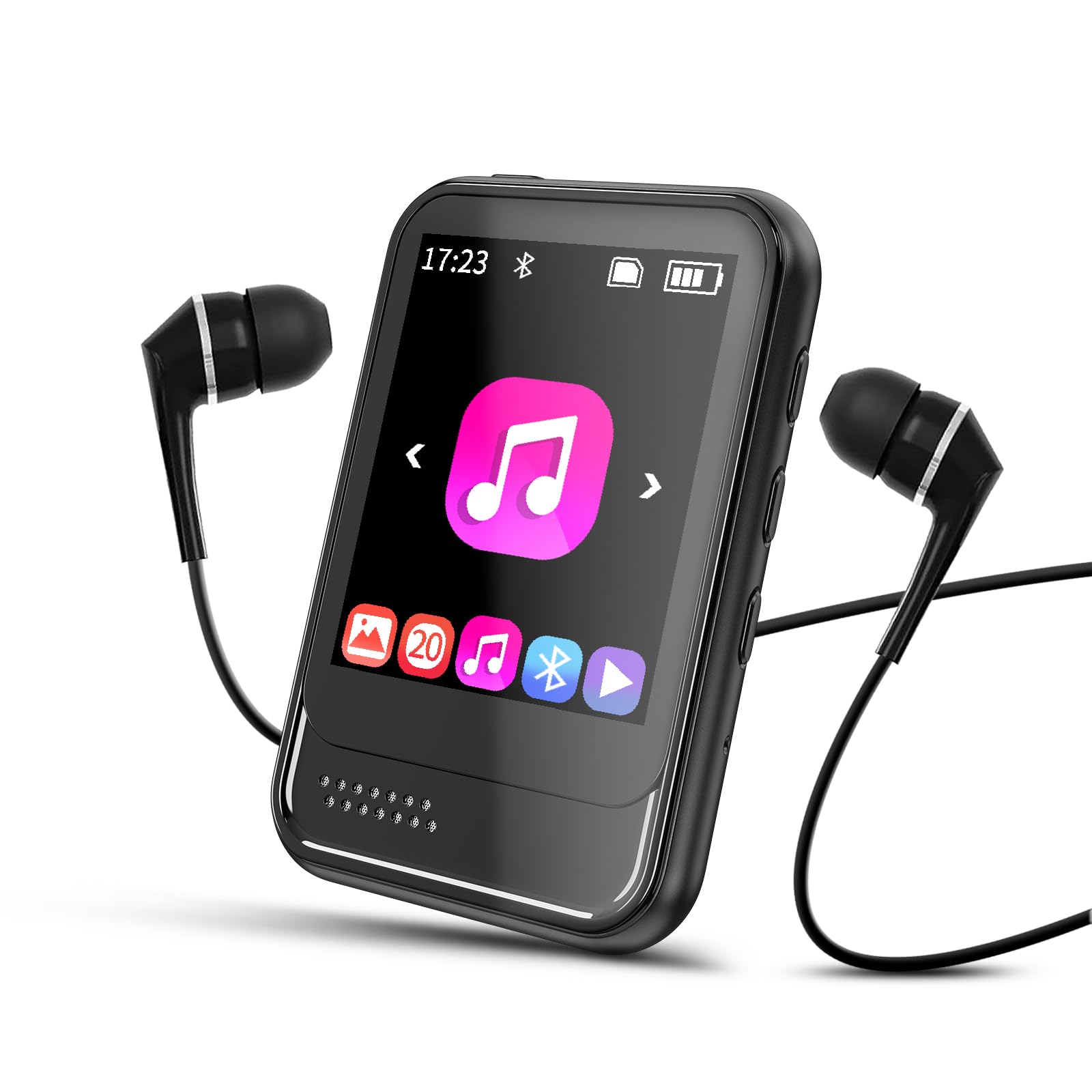MP3 Player Portable Bluetooth Full Touchscreen Music Player bilut-in Micro SD Card Slot MP4 Player with Voice Record