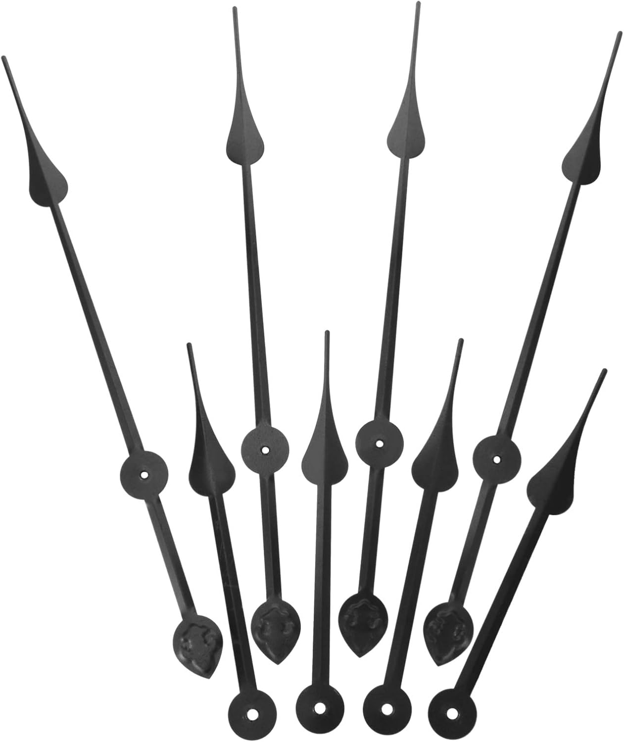 DOITOOL 4PCS Wall Clock Extra Long Hands Non Ticking Wall