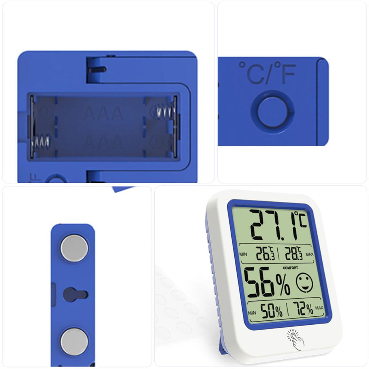 Sosoport 3pezzi Termometro Igrometro Digitale Mini Lcd Per Interni Con Sensore Di Temperatura e Umidità Misuratore Basso Consumo Energetico Per Casa e Ufficio