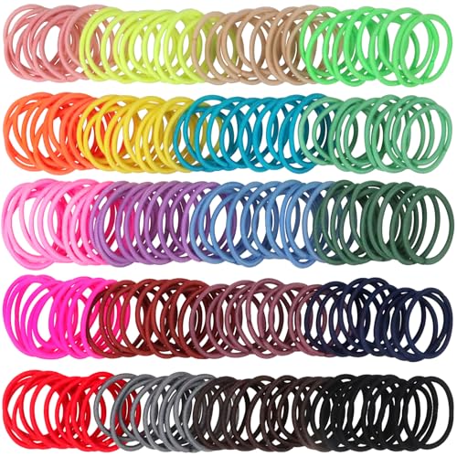 image for WillingTee 200PCS Small Hair Ties,No Crease Baby Hair Ties,Elastic Hai