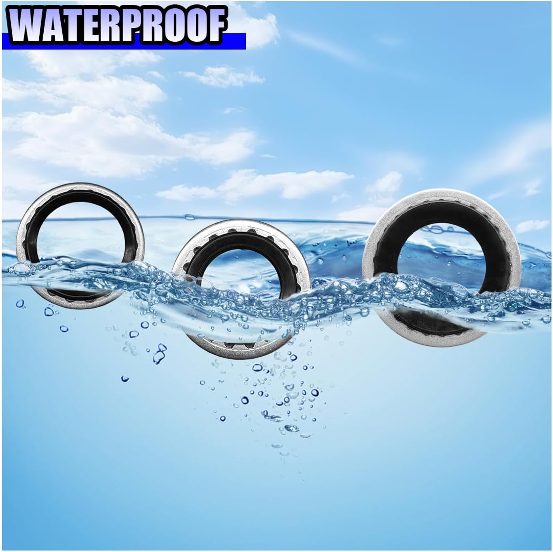 45PCS A/C Gasket & O Ring Kit, R134a Compatible Compressor Gaskets/A/C Line Seals, Leak-Proof Automotive AC Compressor Repair with Metal Washers & 6-Size Seals, Includes Storage Case