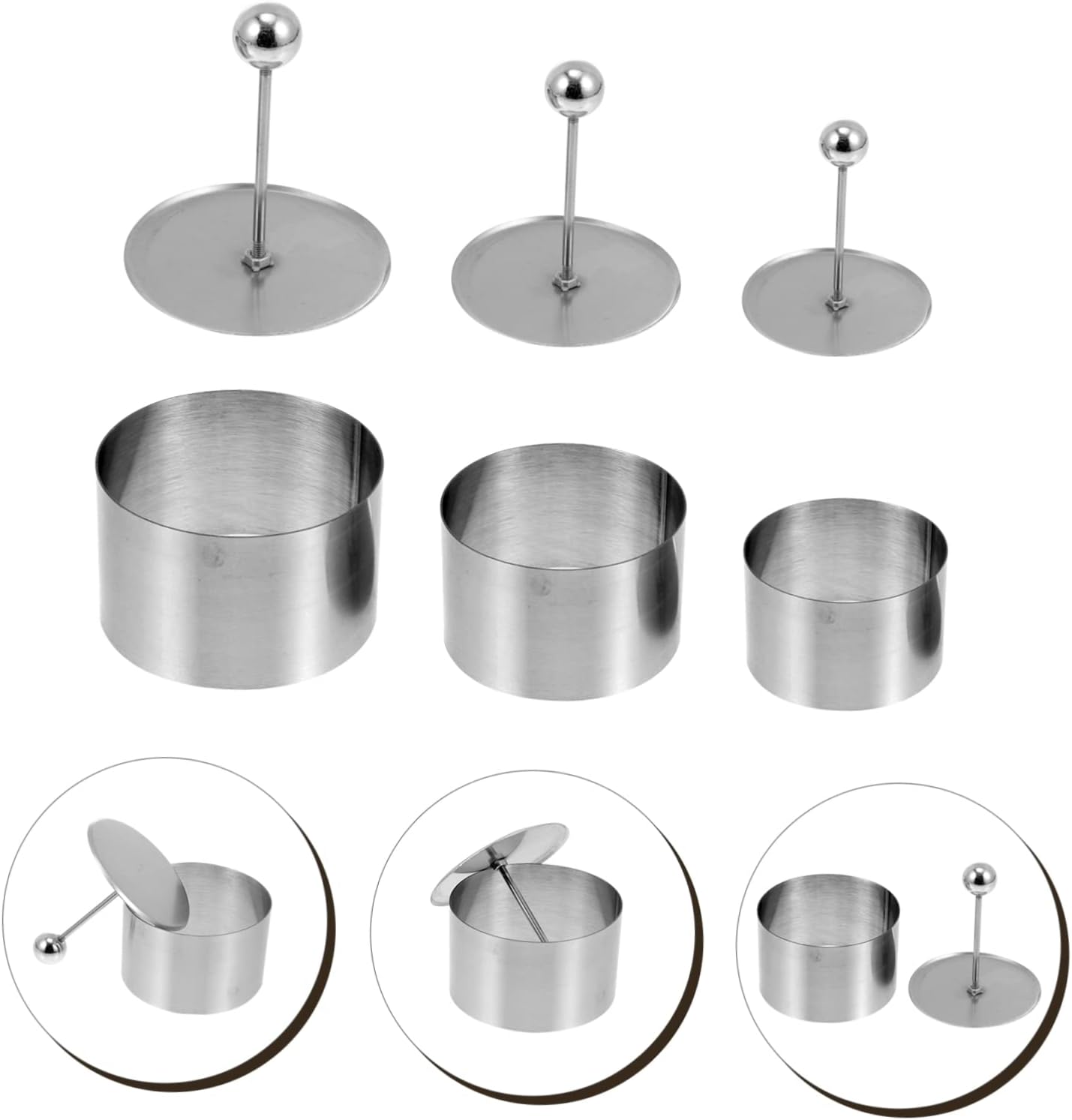 3sets Stainless Steel Plate Molds Cold Dish Molding Molds for Cooking Decorative Cold Dishes