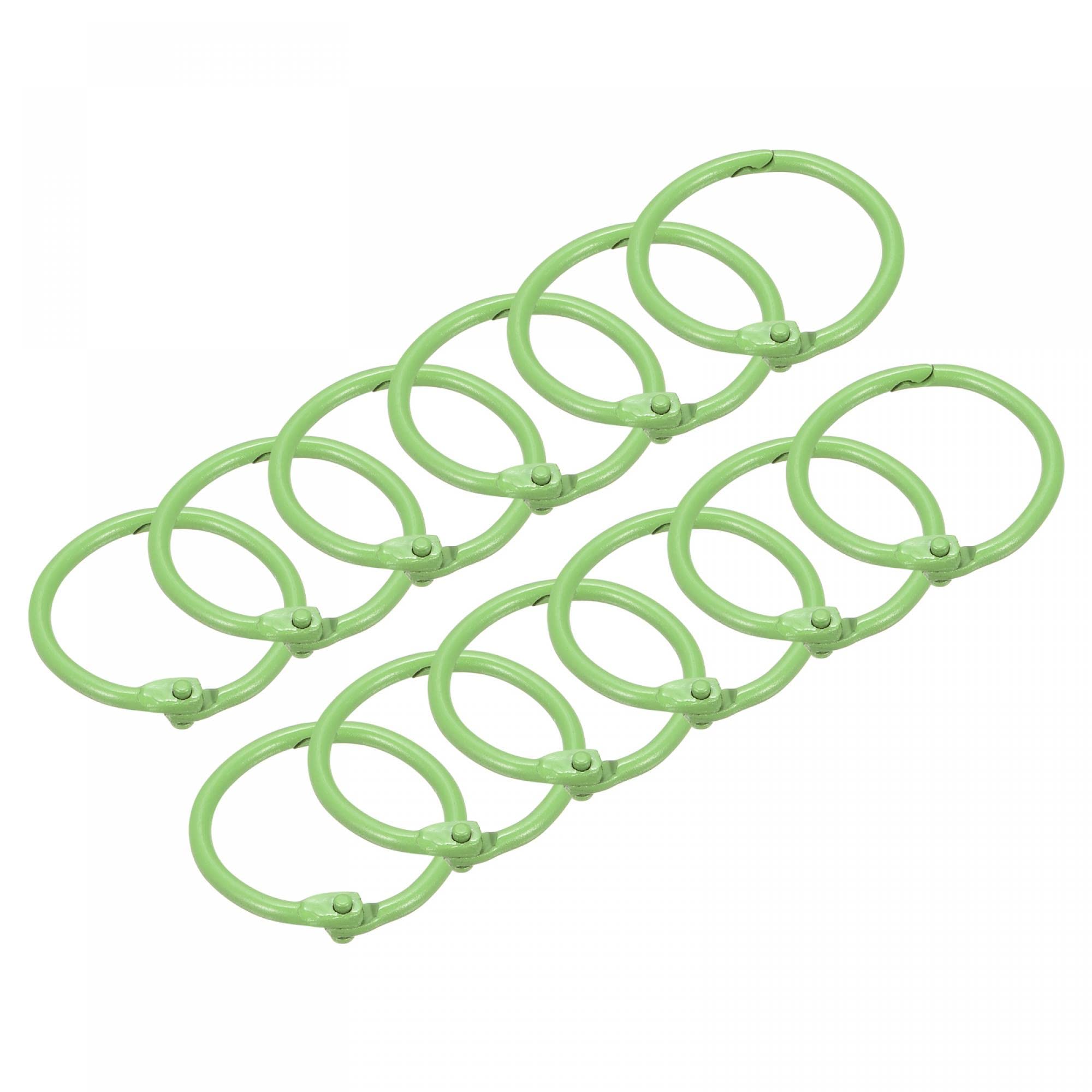 sourcing map Loose-Leaf Binder Rings, 30mm/ 1.2 inch Metal Book Ring Key Holder for Home, Office Supplies, Green, 12Pack