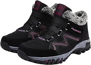 Bottes d'hiver pour femme - Imperméables - Chaudes - Doublure en fourrure - Chaussures de randonnée légères et confortables - Chaussures thermiques à lacets - Antidérapantes - Chaussures de travail en