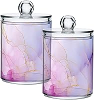 Vista 10 de Dragonfly Flowers 21214450 - Dispensador de soporte Qtip con tapas, contenedores de almacenamiento de plástico, organizador de recipientes de baño