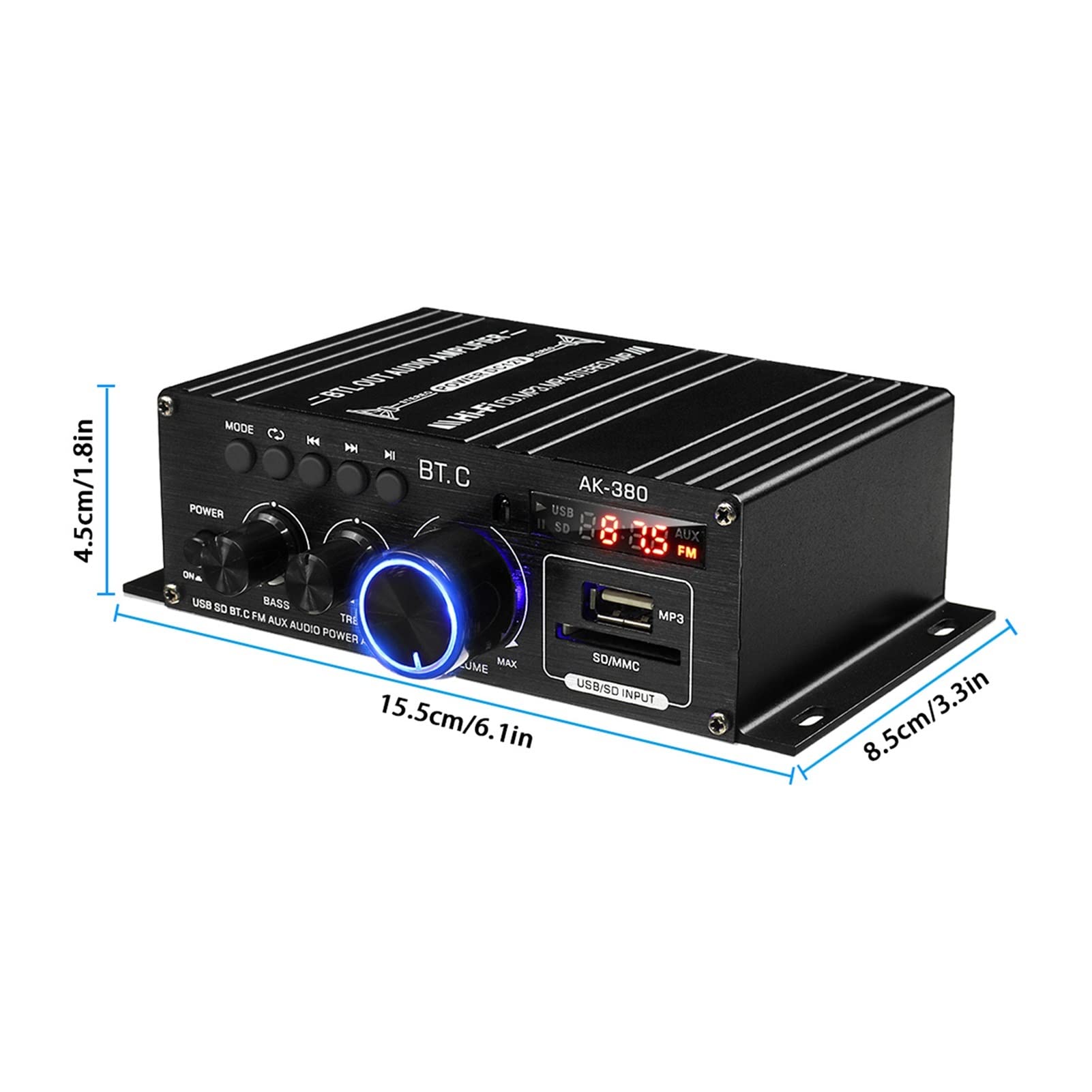 DollaTek Mini Bluetooth Hi-Fi Stereo Audio AMP Versterker Bass Booster MP4 12V Ondersteuning FM / MP3 / TF / USB / DVD voor Auto Motorfiets Auto Auto CD DVD-ROOD DollaTek Mini Bluetooth Hi-Fi Stereo Audio AMP Versterker Bass Booster MP4 12V Ondersteuning FM / MP3 / TF / USB / DVD voor Auto Motorfiets Auto Auto CD DVD-ROOD