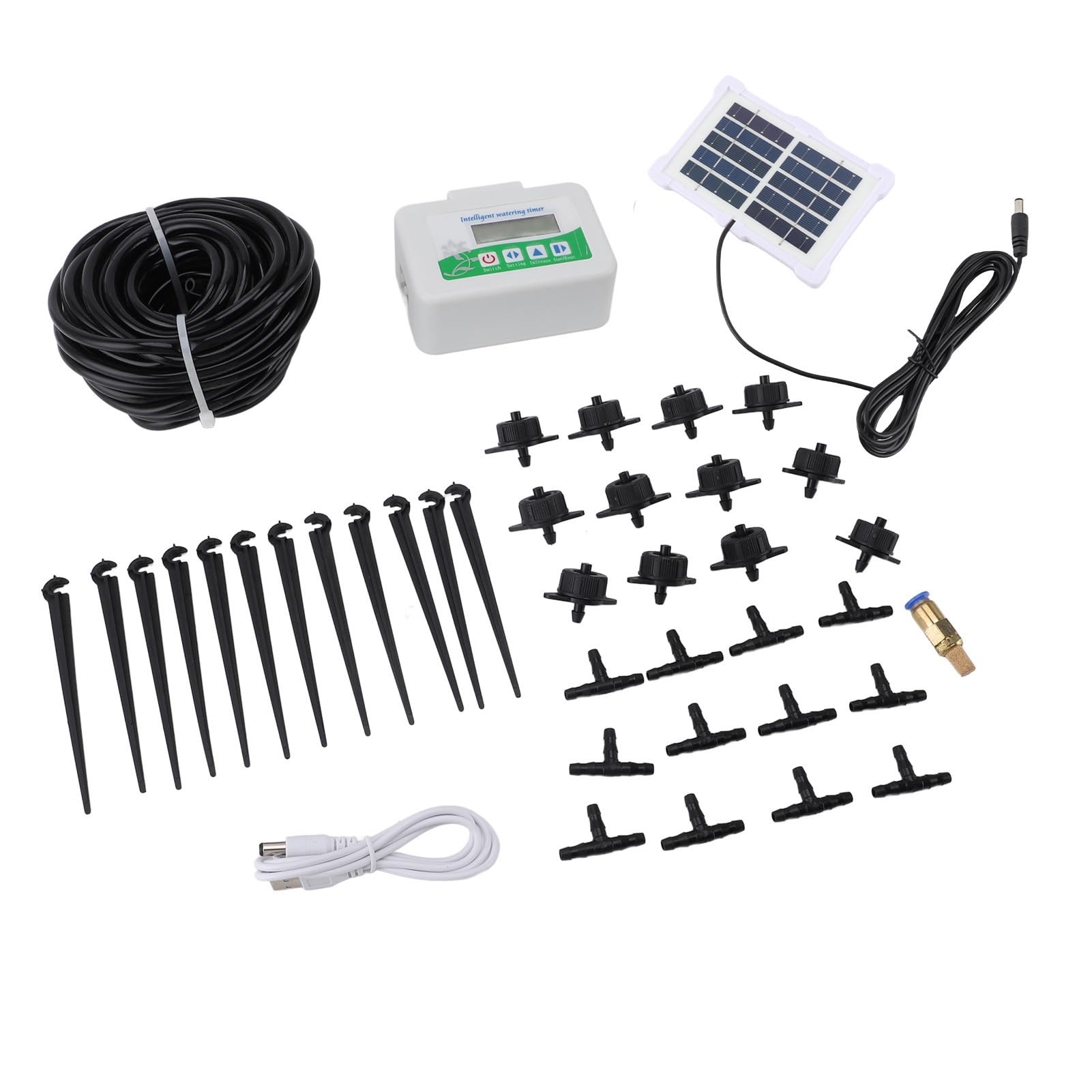 Temporizador de Riego Solar Inteligente Temporizador de Riego Programable de Ahorro de Energía para Tierras de Cultivo de Jardín-Material ABS