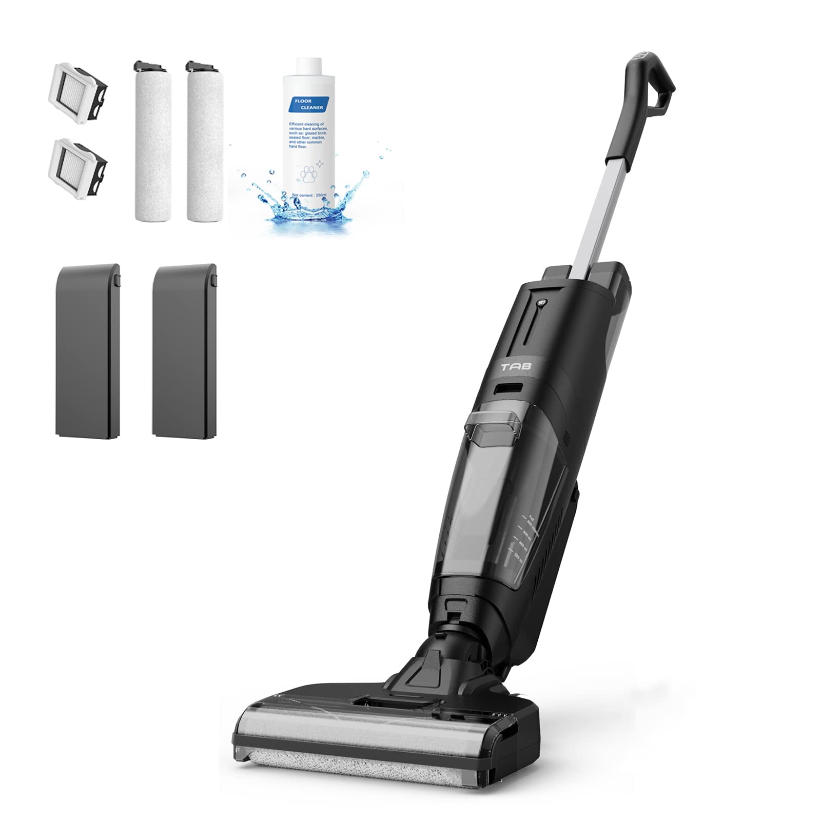 Photo 1 of OSOTEK H200 Cordless Wet Dry Vacuum Cleaner & Mop & Wash 3 in 1 for Hardwood Hard Floor Pet Hair, with Long Battery Life, Self-Cleaning, LCD Display, Voice Prompt, Ultra-Wide Brush Roller, LED Light Silver Grey