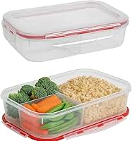 Potes Marmita Hermetica Com Divisorias Fitness 1l Com Travas Freezer Microondas Plastico Resistente Marmitas