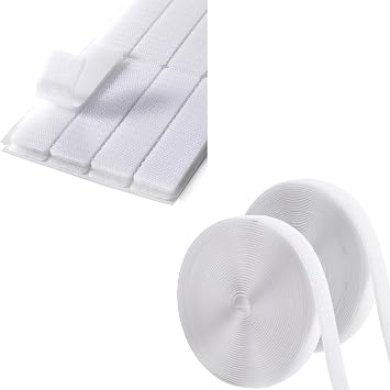 ECOHomes Bundle - 16 PCs 1x4 Inch Hook Loop Adhesive Strips + 3/4 Inch by 33 FT Sew On Tape