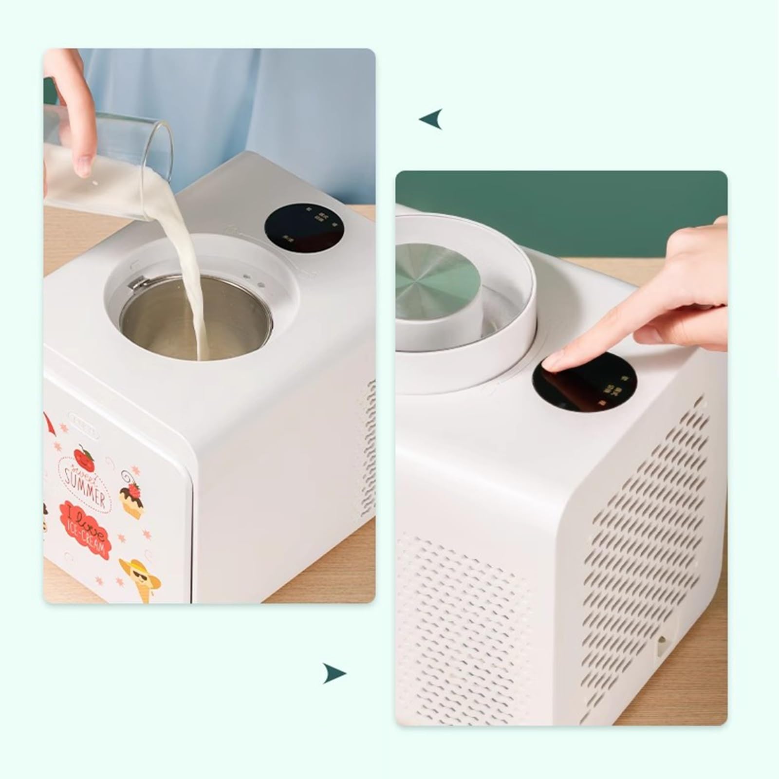 HEXEH Heladera Máquina automática de Helados for el hogar, Mini máquina casera de Helados, máquina de Helados de Cono de Yogur Maquina de Helados (Color : B)