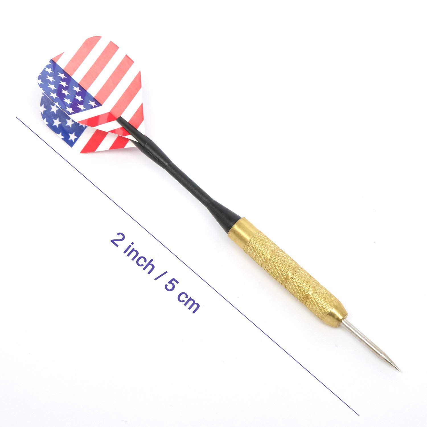 AutoE 5PCS Steel Tip Darts with National Flag Pattern Tips Points Needle Darts (USA)