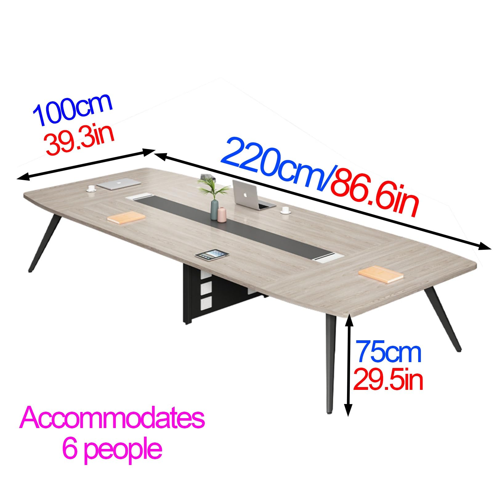 Tavolo Da Conferenza Piccolo Per 4 Persone - Scrivania Riunioni 160x100 Cm, Nero, Salvaspazio - Foto 4