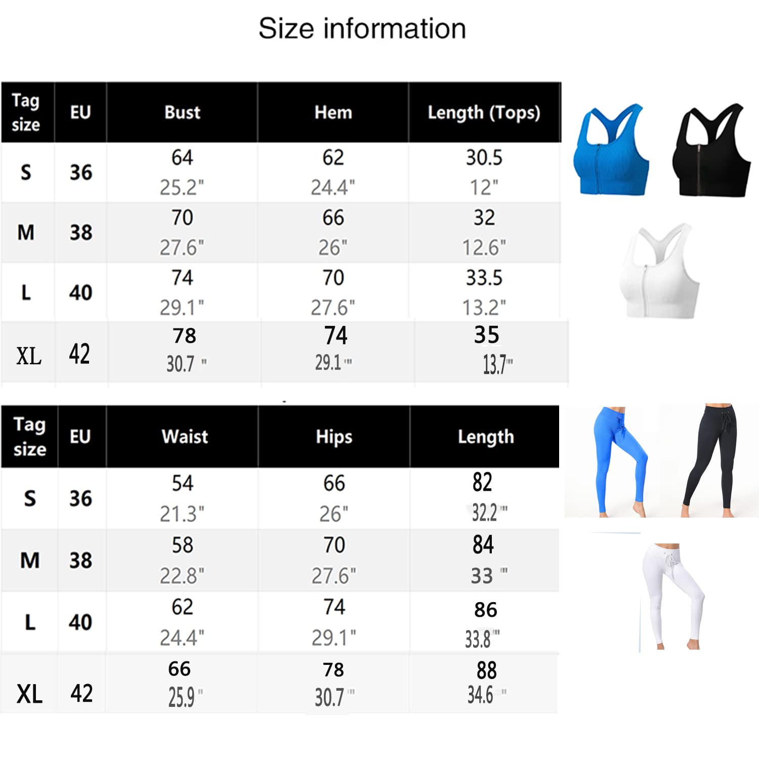 Vêtement de Sport Femme Survêtements Ensembles de Sport Pour Femme Gym Running à séchage Costumes Fitness Jogging Yoga Blanc 2, L