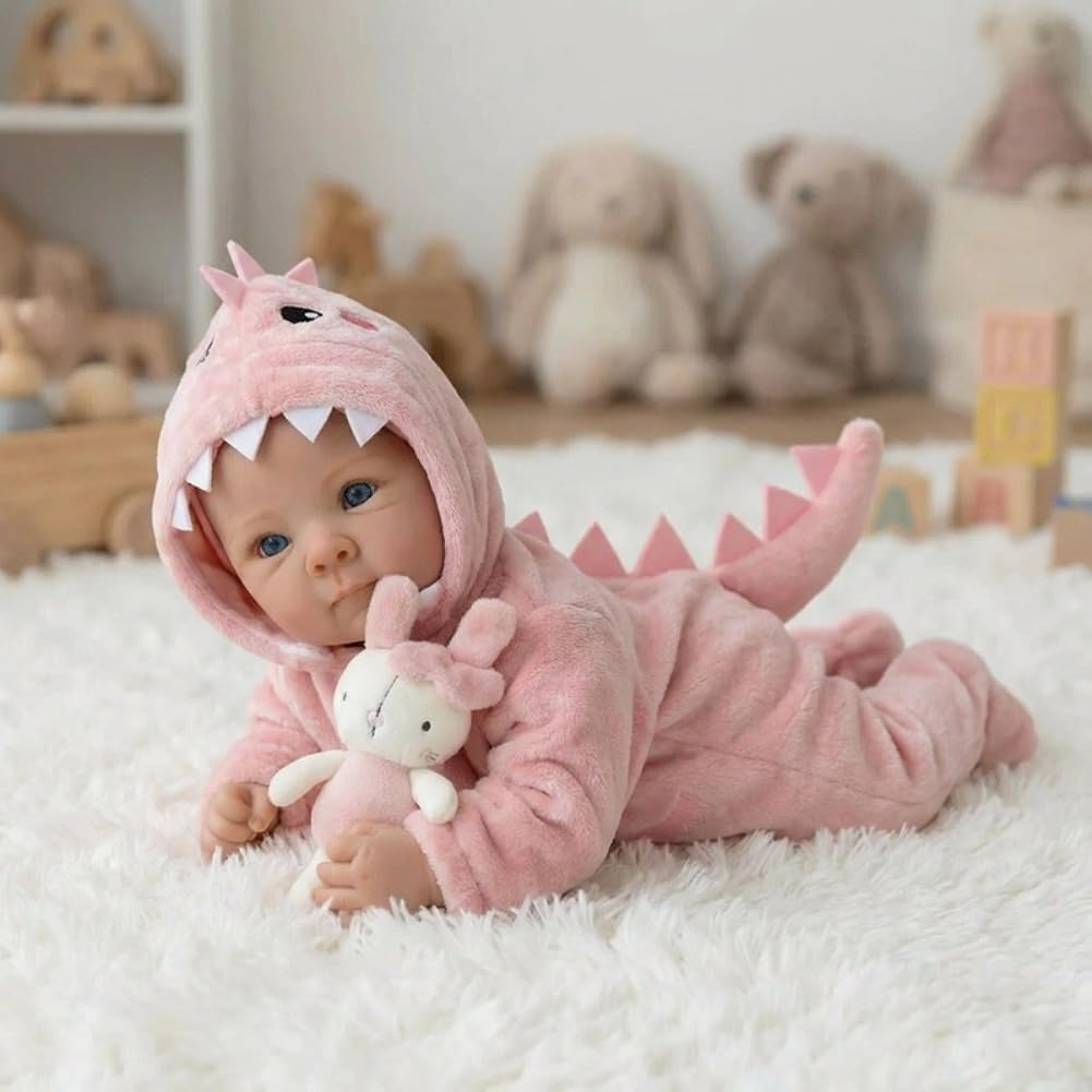 Lonian Reborn Babies Dolls 17 Inch Realistic Newborn Girl Lifelike Doll Open Eyes Real Looking Baby Softness Cloth Body Poseable Limbs Toy with Accessories Set (Limited Edition)