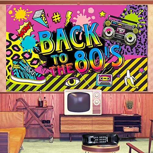 Xuhal 80'S Party Decorations Back To The 80S Party Backdrop Banner With Inflatable Radio Boombox And Mobile Phone Latex Balloons For 80S Hip Hop Themed Birthday Photo Booth Background Party Supplies #TOP6