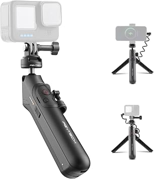 PGYTECH CapLock MantisPod Power for Gopro, Quick Release Charging Handle Grip Mount with Remote Control, 5000mAh Battery Power Selfie Stick, Vlog Attachment Tripod Monopod Bank for Gopro 13/12, Phone