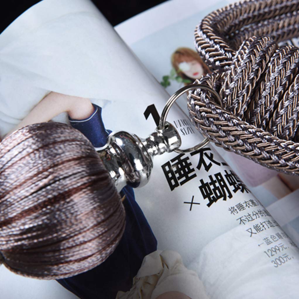 1 paire d'embrasses de rideaux à pompons uniques en forme de citrouille à suspendre (gris foncé)