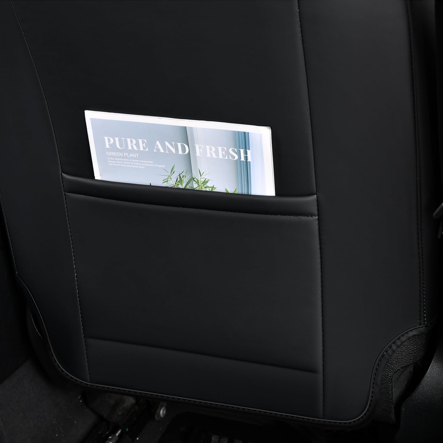 FLORICH Autositzbezüge Vollständiges Set, Leder Sitzbezüge Luxus 5 Sitze Universal Schwarz Sitzbezüge für Autos Wasserdicht Sitzschoner Kunstleder Automotive Fahrzeugbezug für Autos SUV Pick-up LKW