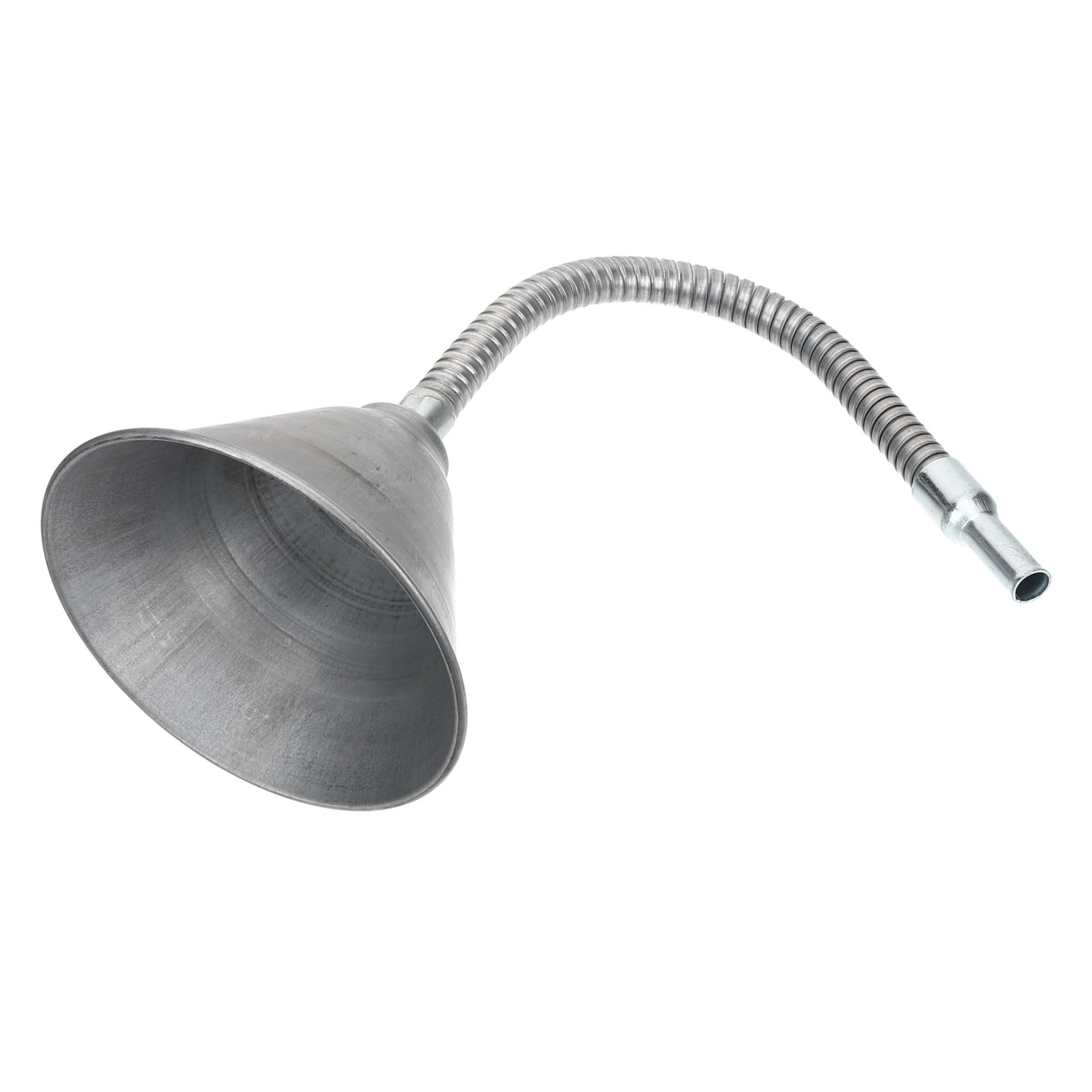 Embudo Flexible de Hierro de Cuello Largo para Cambio de Aceite | Plata, Filtro Integrado y Diseño sin Tapa, para Coches y Recarga de Emergencia en Taller