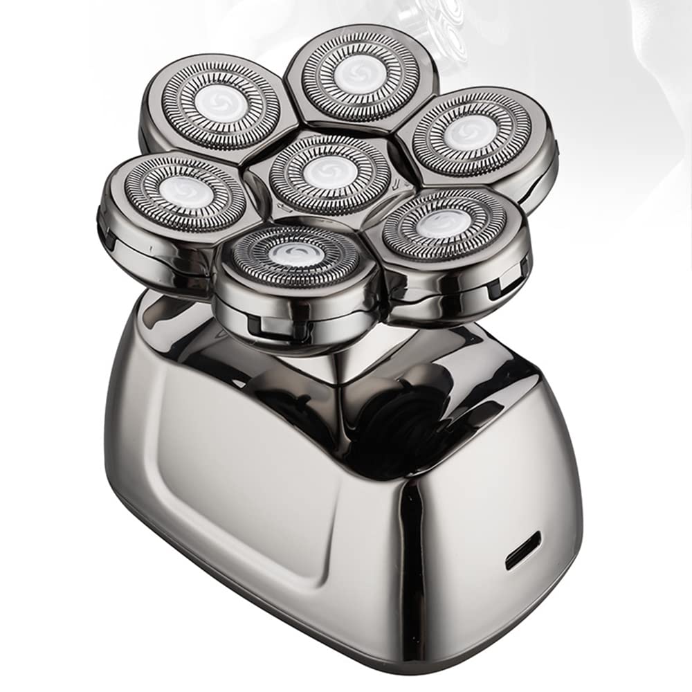 Rasoio elettrico per gli uomini, rasoio elettrico a 7 lame per gli uomini Kit di toelettatura ricaricabile wireless rasoio impermeabile rasoio barba rasoio rasoio USB macchina da barba